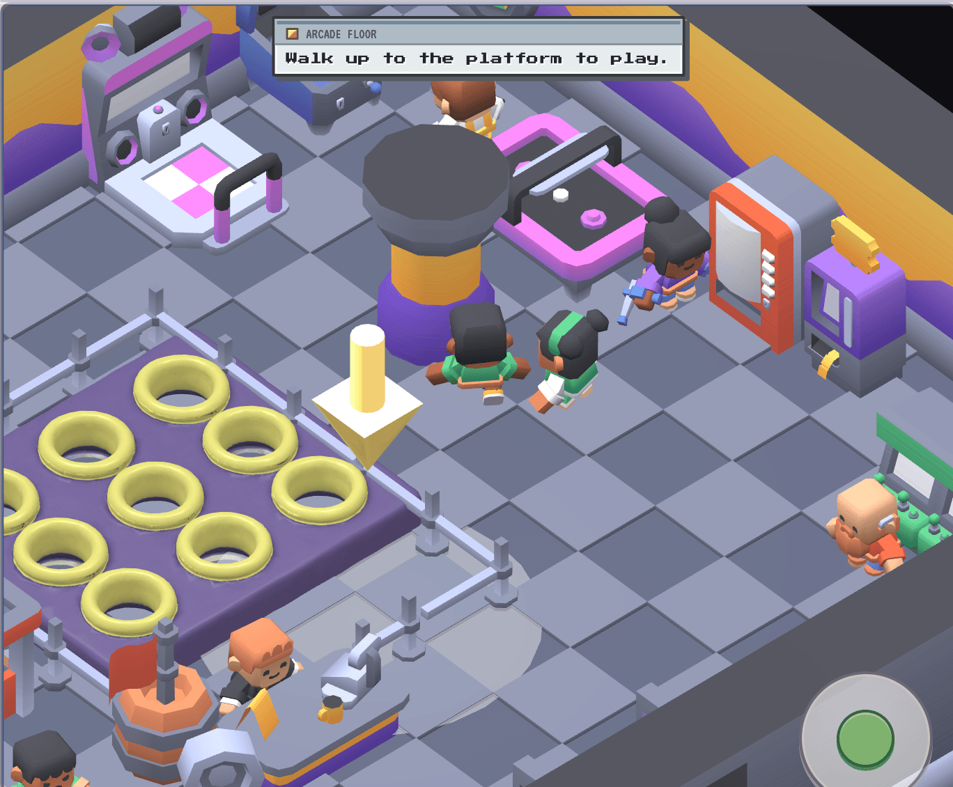 A player exploring the Arcade Floor in Figureland
